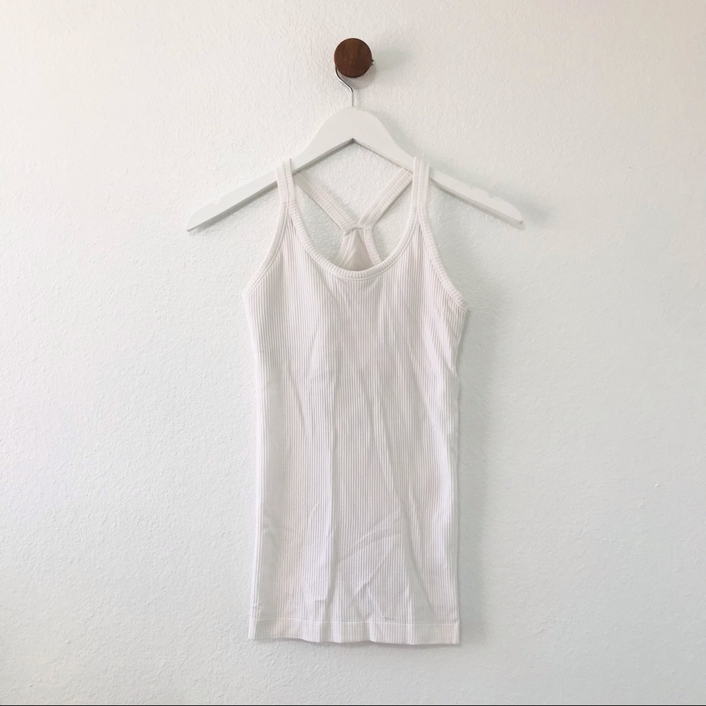 Lululemon White Ribbed Racerback Tank Top 4